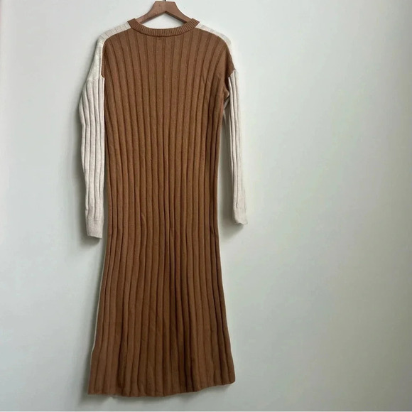 Madewell (Re)sourced Ribbed Midi Sweater Dress Small Alpaca Wool Color block S - Picture 10 of 15